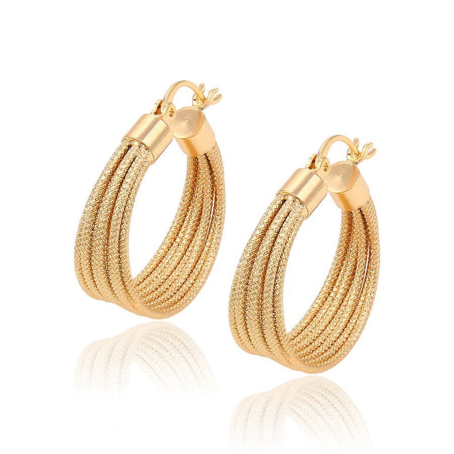 91554 fashion high quality 18k gold plated hoop earrings, hot sale gold earrings for women