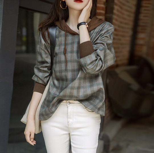 Laini Shengna new women's sweater new spring 2022 new Korean loose upper garment Jacket Women's spring and autumn fashion hooded casual small women's sports women's fashion coffee one size fits all