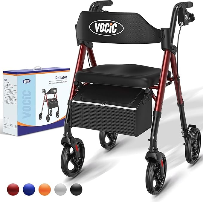 Walkers for the elderly, foldable walkers with seats, durable aluminum roller walkers.