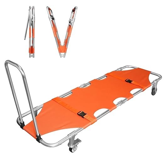 Folding stretcher is suitable for medical emergencies, with trolley.